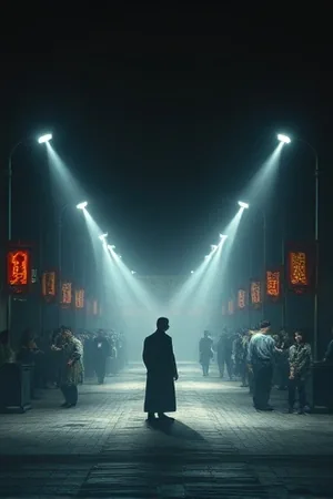 《听风者手记》竖版封面，山谷中手持收音设备的身影